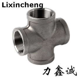 Stainless steel pipe fittings Cross four ways pipe fittings thread NPT/BSP 150lb SS304 DN25 female thread fittings